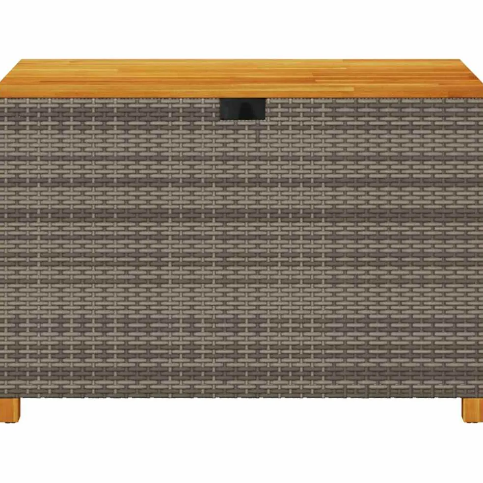 vidaXL Tuinbox 110x55x63 cm poly rattan en acaciahout grijs