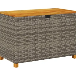 vidaXL Tuinbox 110x55x63 cm poly rattan en acaciahout grijs