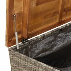 vidaXL Tuinbox 110x55x63 cm poly rattan en acaciahout grijs