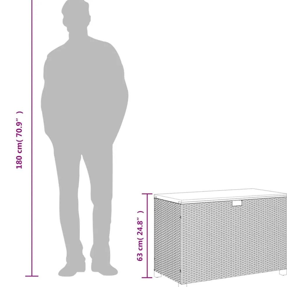 vidaXL Tuinbox 110x55x63 cm poly rattan en acaciahout grijs