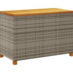 vidaXL Tuinbox 110x55x63 cm poly rattan en acaciahout grijs