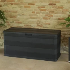 vidaXL Tuinbox 117x45x56 cm zwart