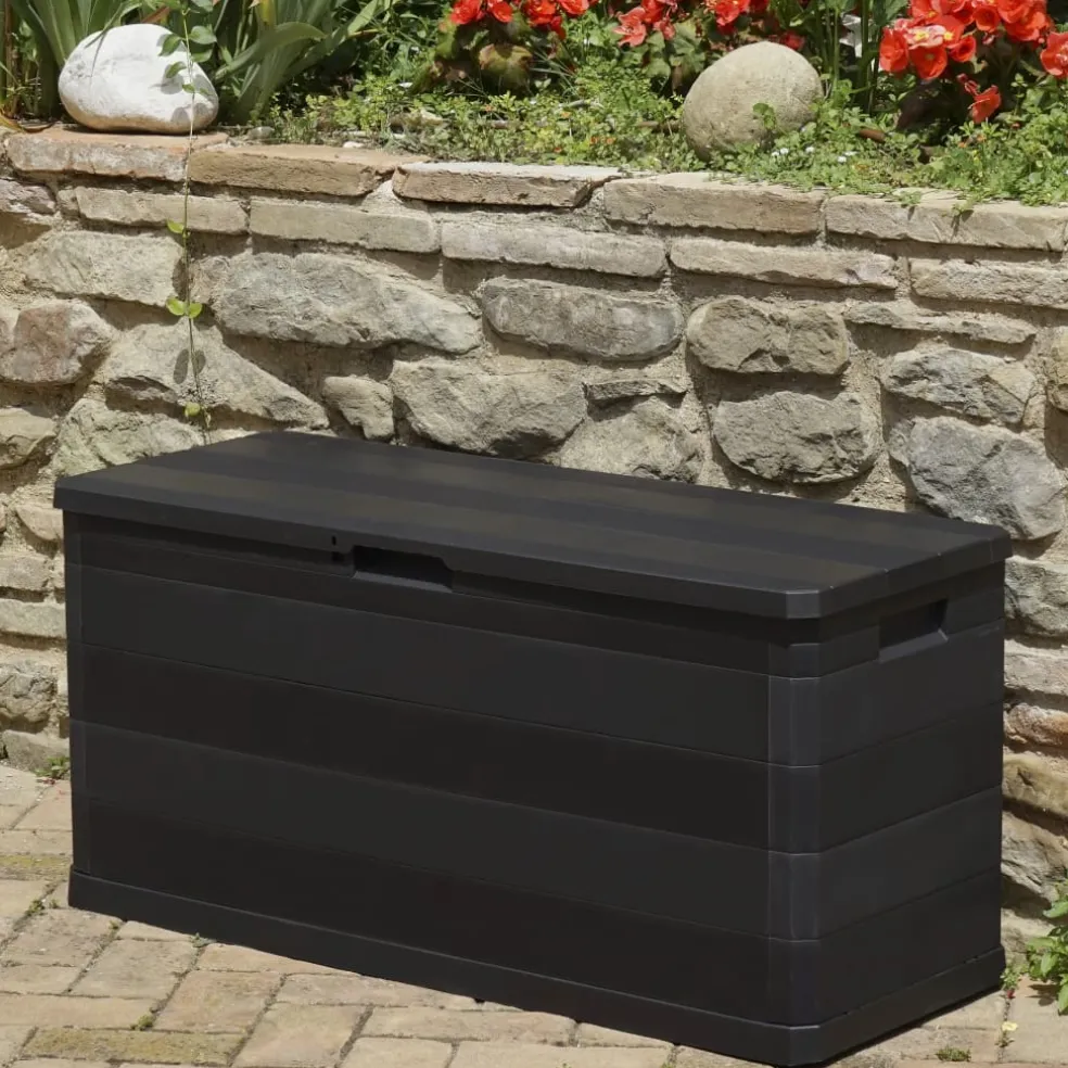 vidaXL Tuinbox 117x45x56 cm zwart