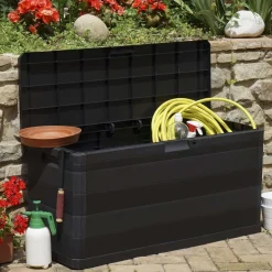 vidaXL Tuinbox 117x45x56 cm zwart