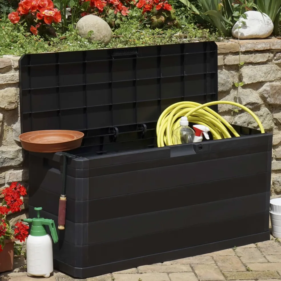 vidaXL Tuinbox 117x45x56 cm zwart