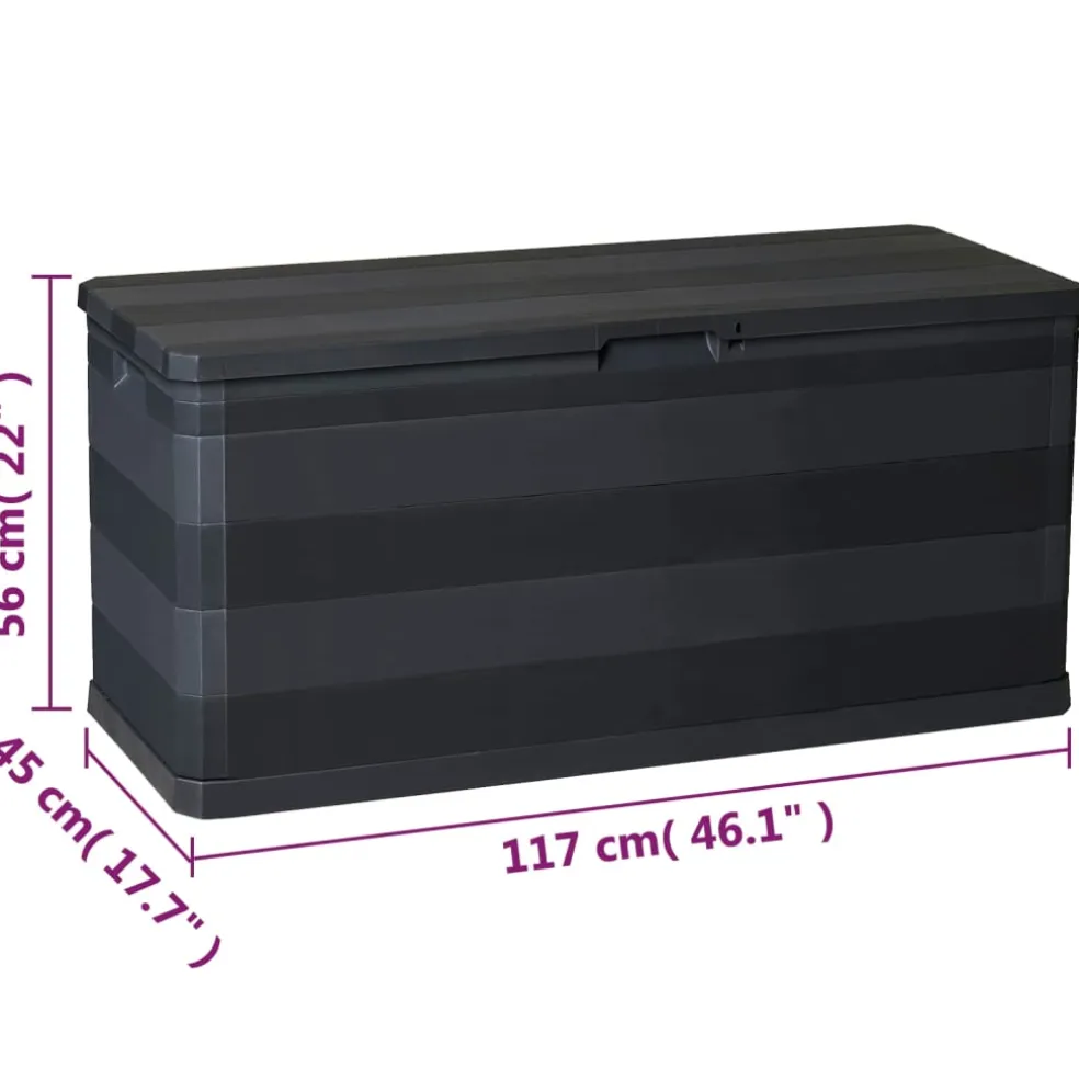 vidaXL Tuinbox 117x45x56 cm zwart