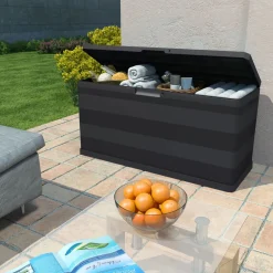 vidaXL Tuinbox 117x45x56 cm zwart