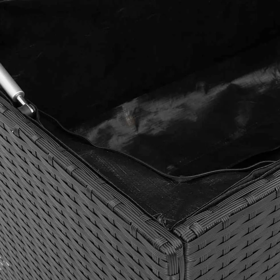 vidaXL Tuinbox Zwart 110x50x58 cm Poly Rattan