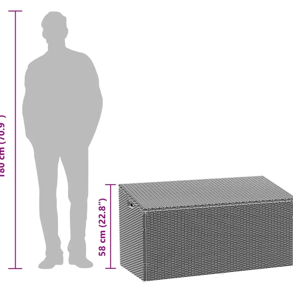 vidaXL Tuinbox Zwart 110x50x58 cm Poly Rattan