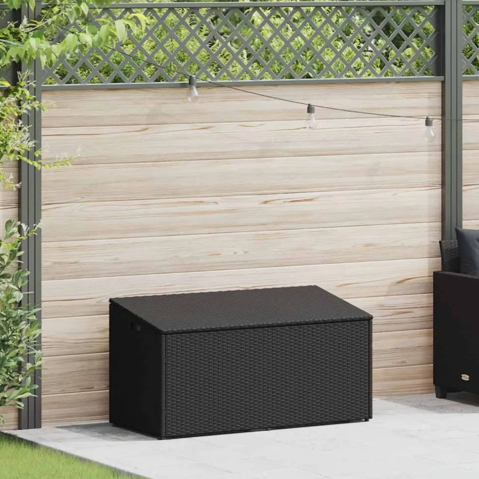 vidaXL Tuinbox Zwart 110x50x58 cm Poly Rattan
