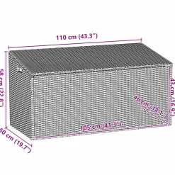 vidaXL Tuinbox Zwart 110x50x58 cm Poly Rattan