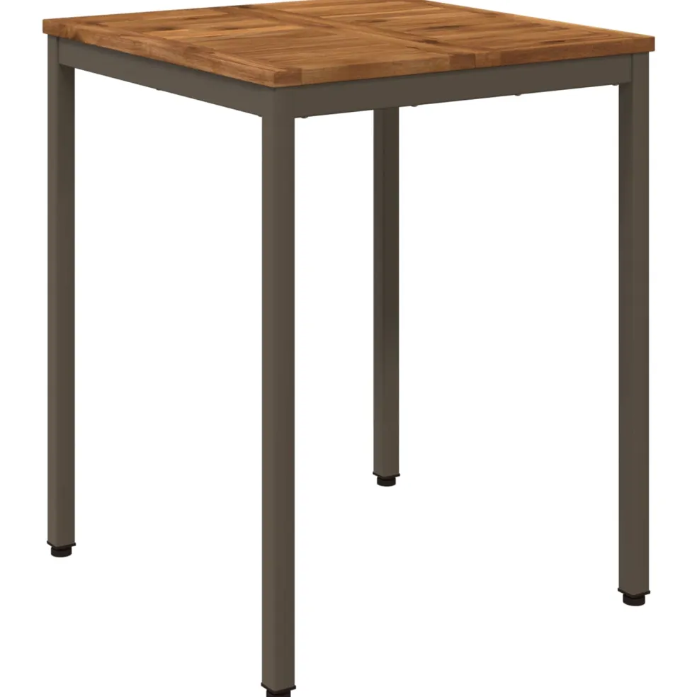 vidaXL Tuindiner tafel Natuurlijk en Koffie 60 x 60,5 x 75 cm