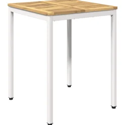 vidaXL Tuindiner tafel Wit 60 x 60,5 x 75 cm Massief Acaciahout