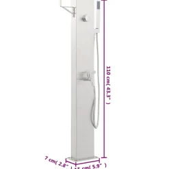 vidaXL Tuindouchekraan 110 cm roestvrij staal