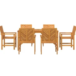 vidaXL Tuin eettafelset 7 st Bruin Massief Acaciahout