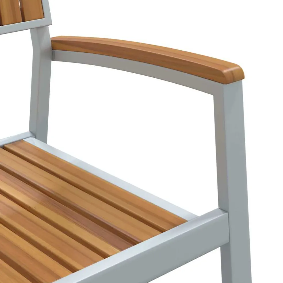 vidaXL Tuin eettafelset 9 st Grijs Massief Acaciahout