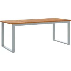 vidaXL Tuin eettafelset 9 st Grijs Massief Acaciahout