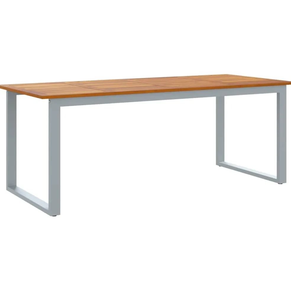 vidaXL Tuin eettafelset 9 st Grijs Massief Acaciahout