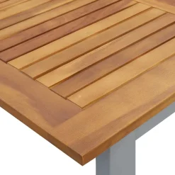 vidaXL Tuin eettafelset 9 st Grijs Massief Acaciahout
