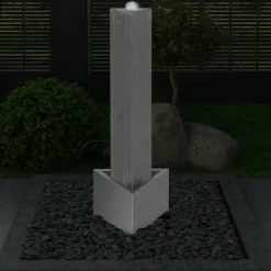 vidaXL Tuinfontein 37,7x32,6x110 cm roestvrij staal zilverkleurig