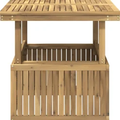 vidaXL Tuinfoto Tafel Massief Acaciahout Hoogte Verstelbaar Wit