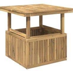 vidaXL Tuinfoto Tafel Massief Acaciahout Hoogte Verstelbaar Wit