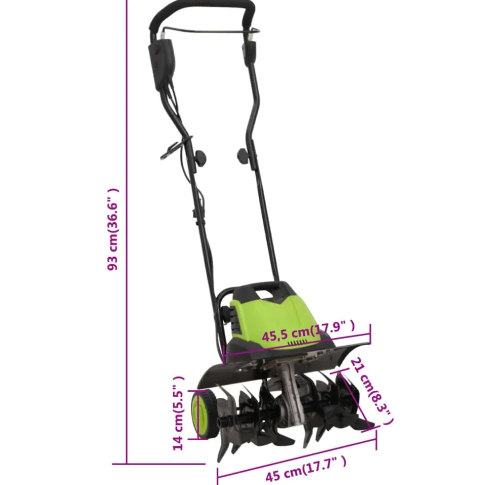 vidaXL Tuinfrees met 6 messen elektrisch 1500 W