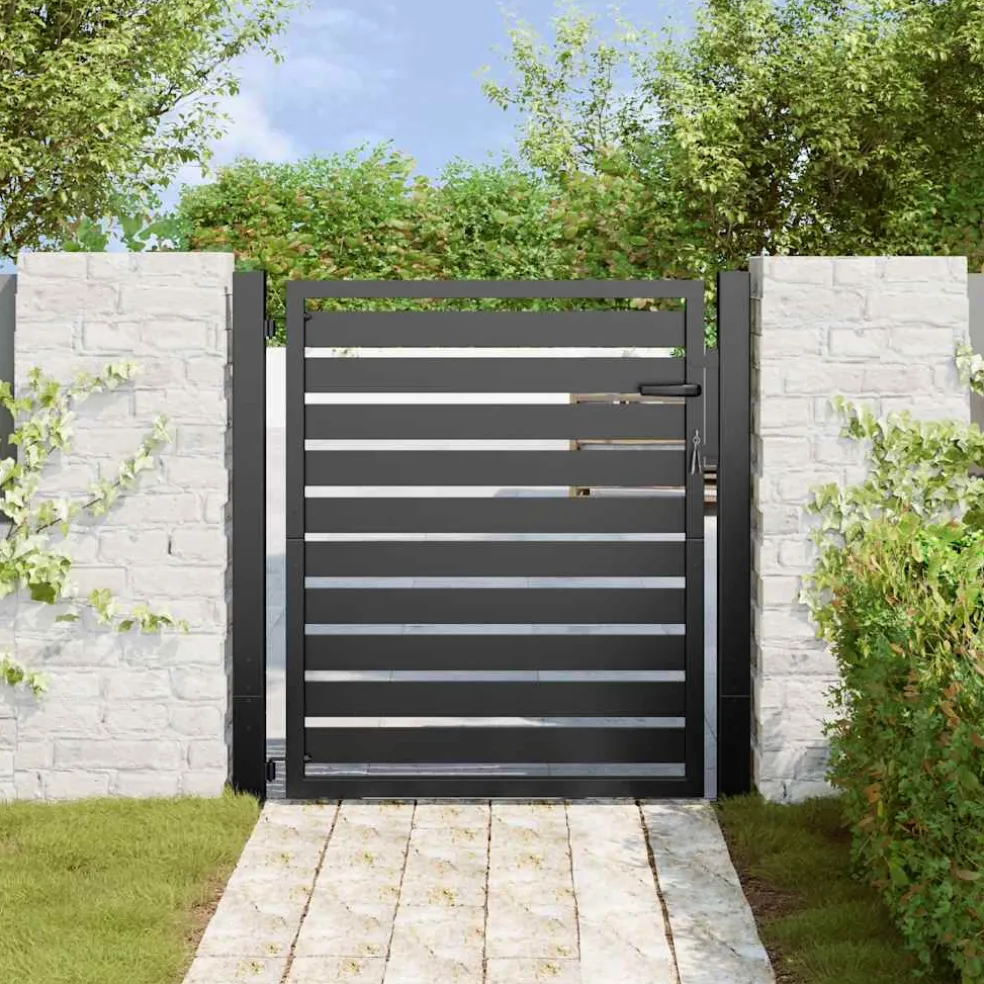 vidaXL Tuinhek afsluitbaar 100x100 cm aluminium zwart