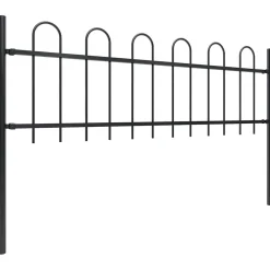 vidaXL Tuinhek BOXTEL met stalen boog aan de bovenkant 170x60 cm zwart