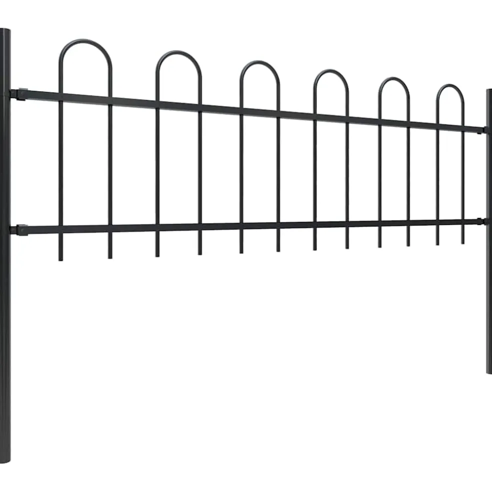 vidaXL Tuinhek BOXTEL met stalen boog aan de bovenkant 170x60 cm zwart