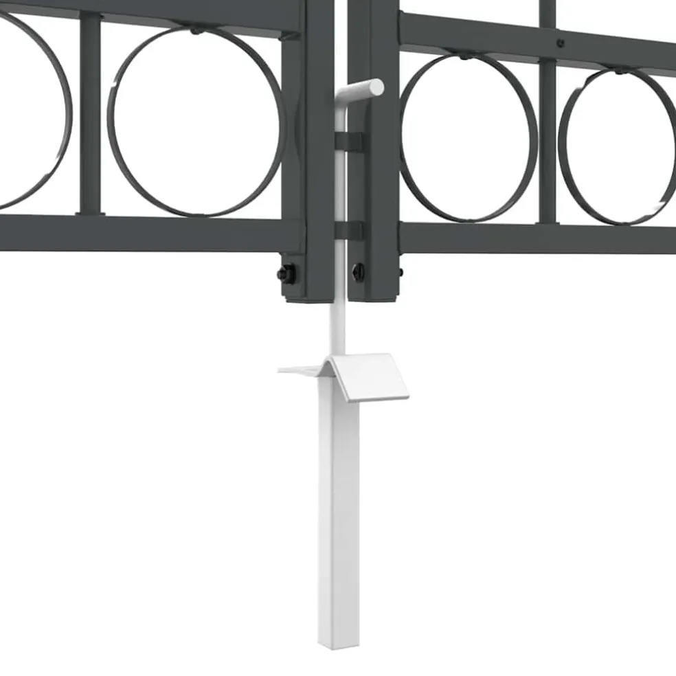 vidaXL Tuinhekgate met gebogen top ASSEN 4 x 1,25 m Staal Grijs