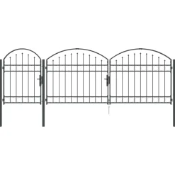 vidaXL Tuinhekgate met gebogen top ASSEN 4 x 1,25 m Staal Grijs