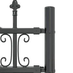 vidaXL Tuinhek KAMPEN 240 x 118 cm Poedergecoat staal Grijs