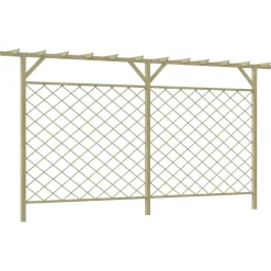 vidaXL Tuinhek met latwerk en pergola hout