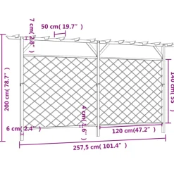 vidaXL Tuinhek met latwerk en pergola hout