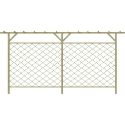 vidaXL Tuinhek met latwerk en pergola hout