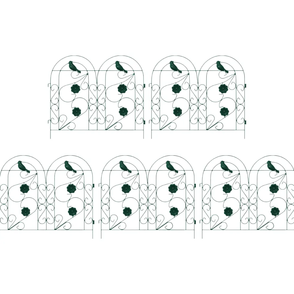 vidaXL Tuinhek 5 st Staal Groen
