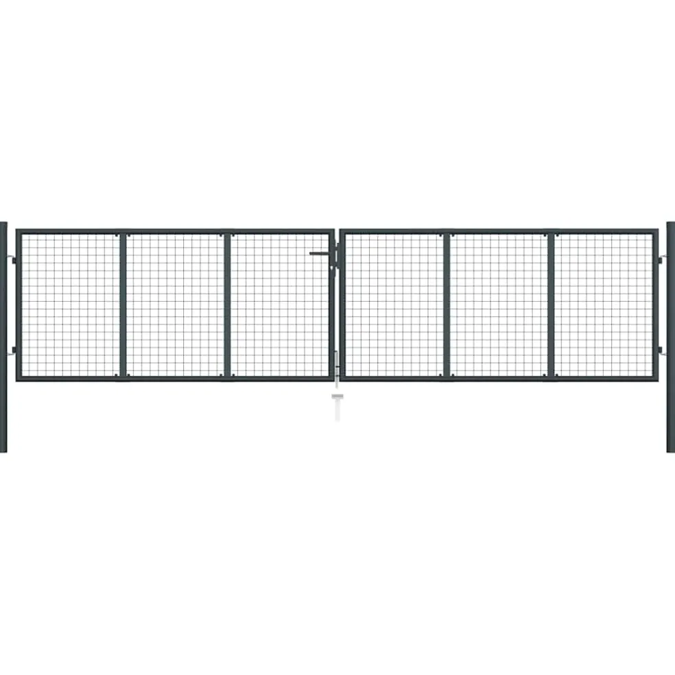 vidaXL Tuinhek van gaas gegalvaniseerd staal 400x75 cm grijs