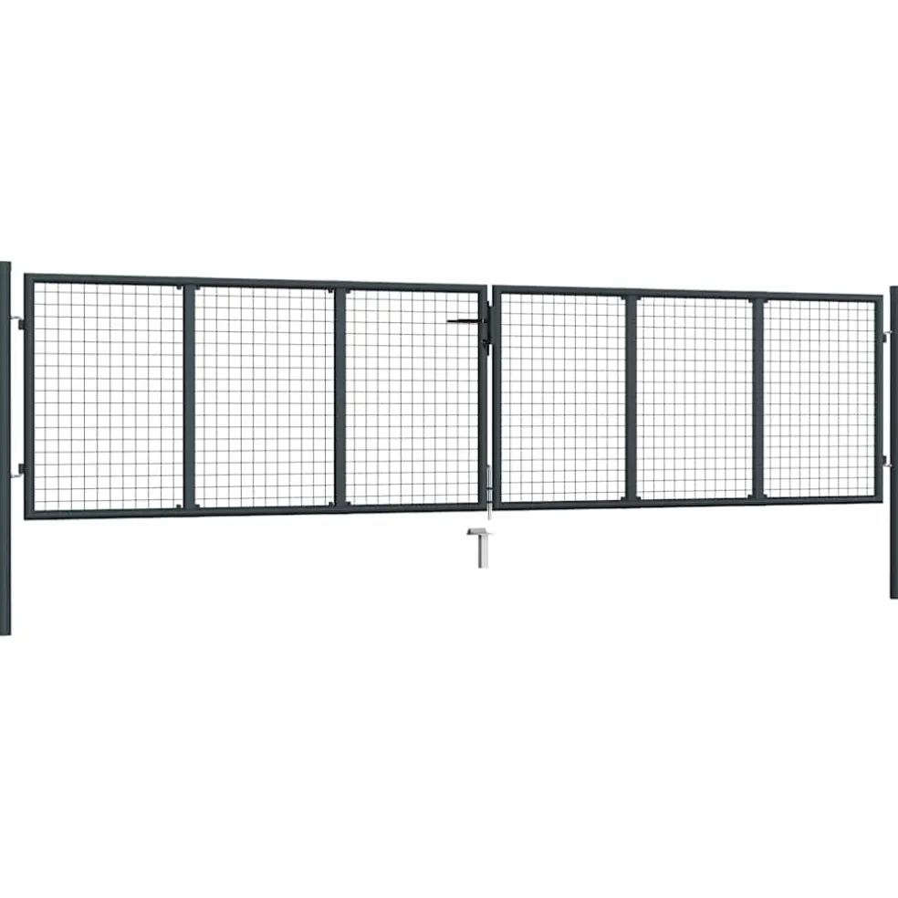 vidaXL Tuinhek van gaas gegalvaniseerd staal 400x75 cm grijs