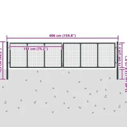 vidaXL Tuinhek van gaas gegalvaniseerd staal 400x75 cm grijs