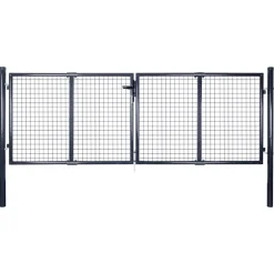 vidaXL Tuinhek van gaas gegalvaniseerd staal 300x75 cm grijs