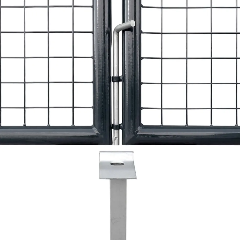 vidaXL Tuinhek van gaas gegalvaniseerd staal 400x150 cm grijs