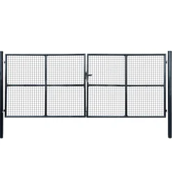 vidaXL Tuinhek van gaas gegalvaniseerd staal 400x150 cm grijs