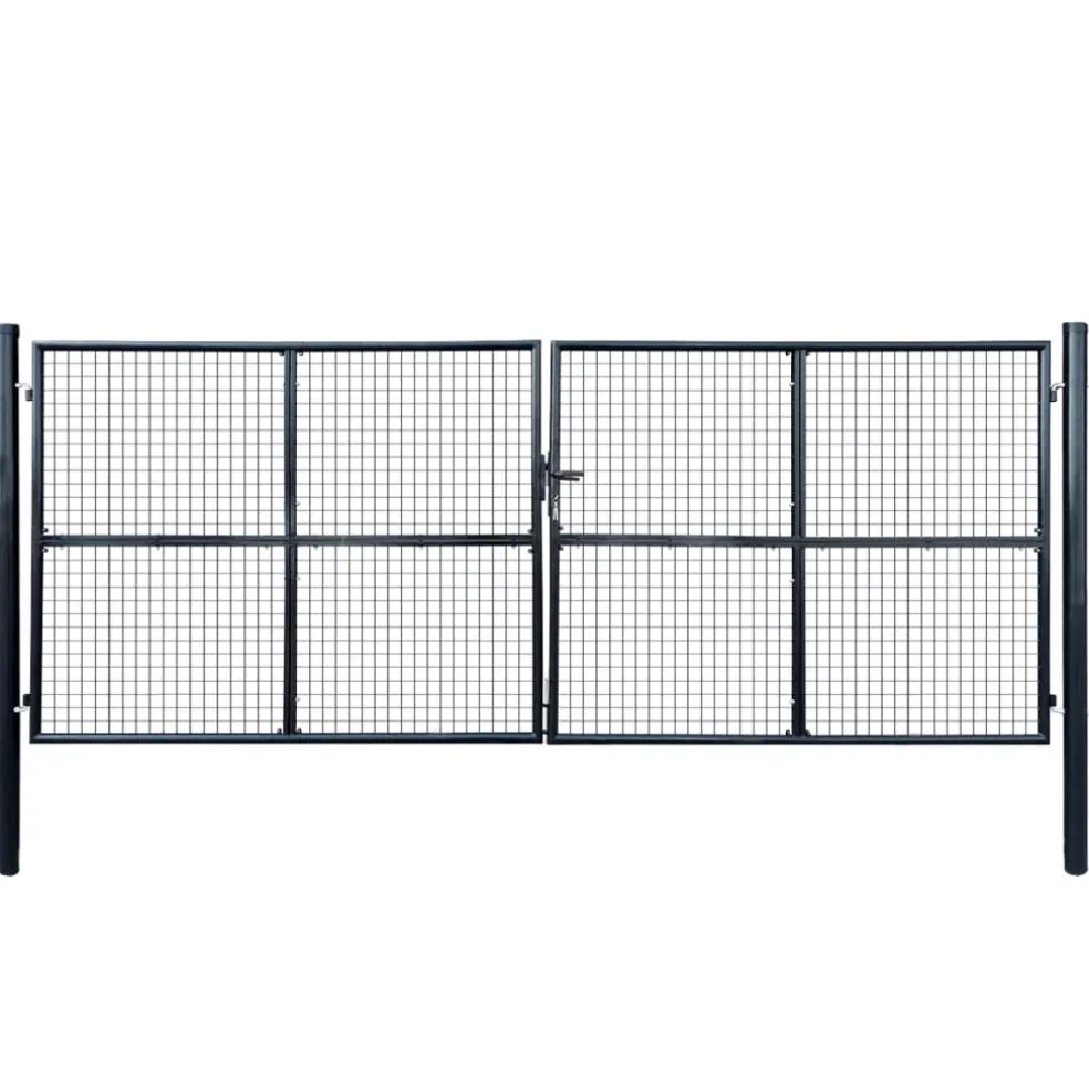 vidaXL Tuinhek van gaas gegalvaniseerd staal 400x150 cm grijs