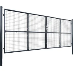vidaXL Tuinhek van gaas gegalvaniseerd staal 400x150 cm grijs