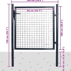 vidaXL Tuinhek van gaas gegalvaniseerd staal 100x100 cm grijs