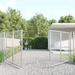 vidaXL Tuinhek van gaas zilverkleurig 300x125 cm gegalvaniseerd staal