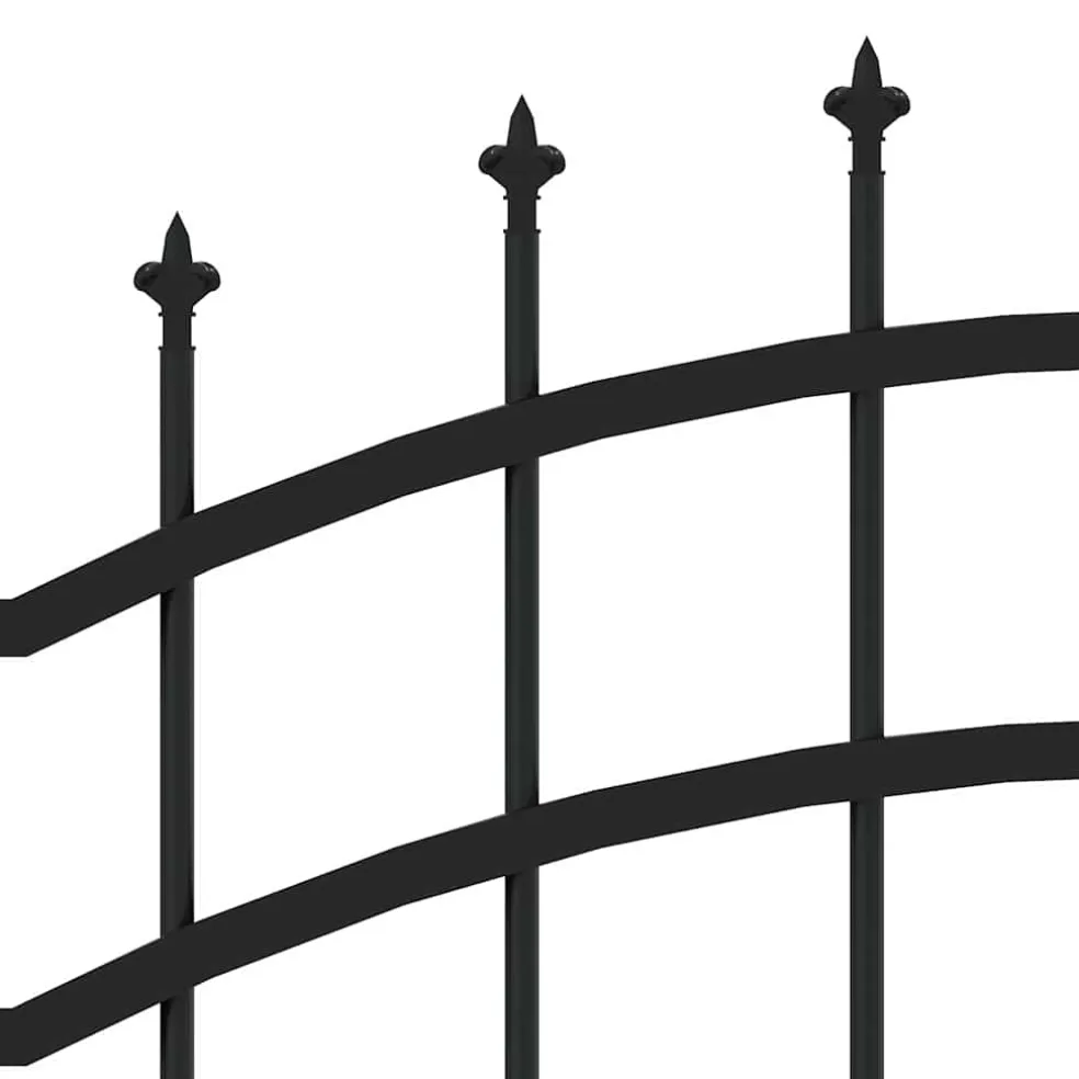 vidaXL Tuinhek Woerden met speerpunt zwart 240x75 cm staal