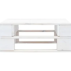 vidaXL Tuinhocker pallet hout wit