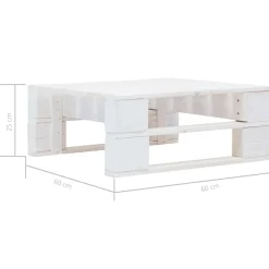 vidaXL Tuinhocker pallet hout wit